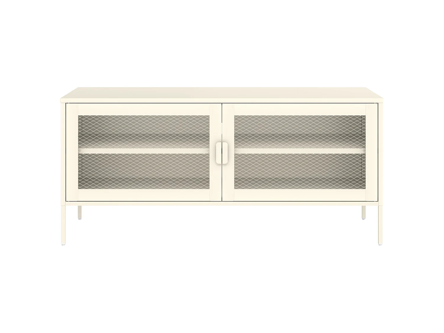 Meuble TV en métal 120cm blanc TOM - HAPPY GARDEN