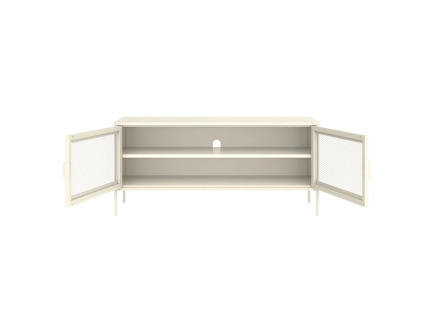 Meuble TV en métal 120cm blanc TOM - HAPPY GARDEN