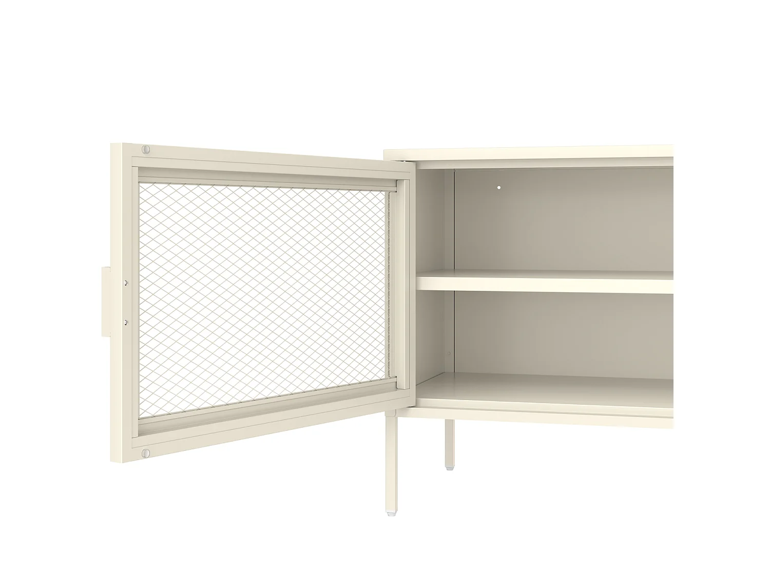 Meuble TV en métal 120cm blanc TOM - HAPPY GARDEN