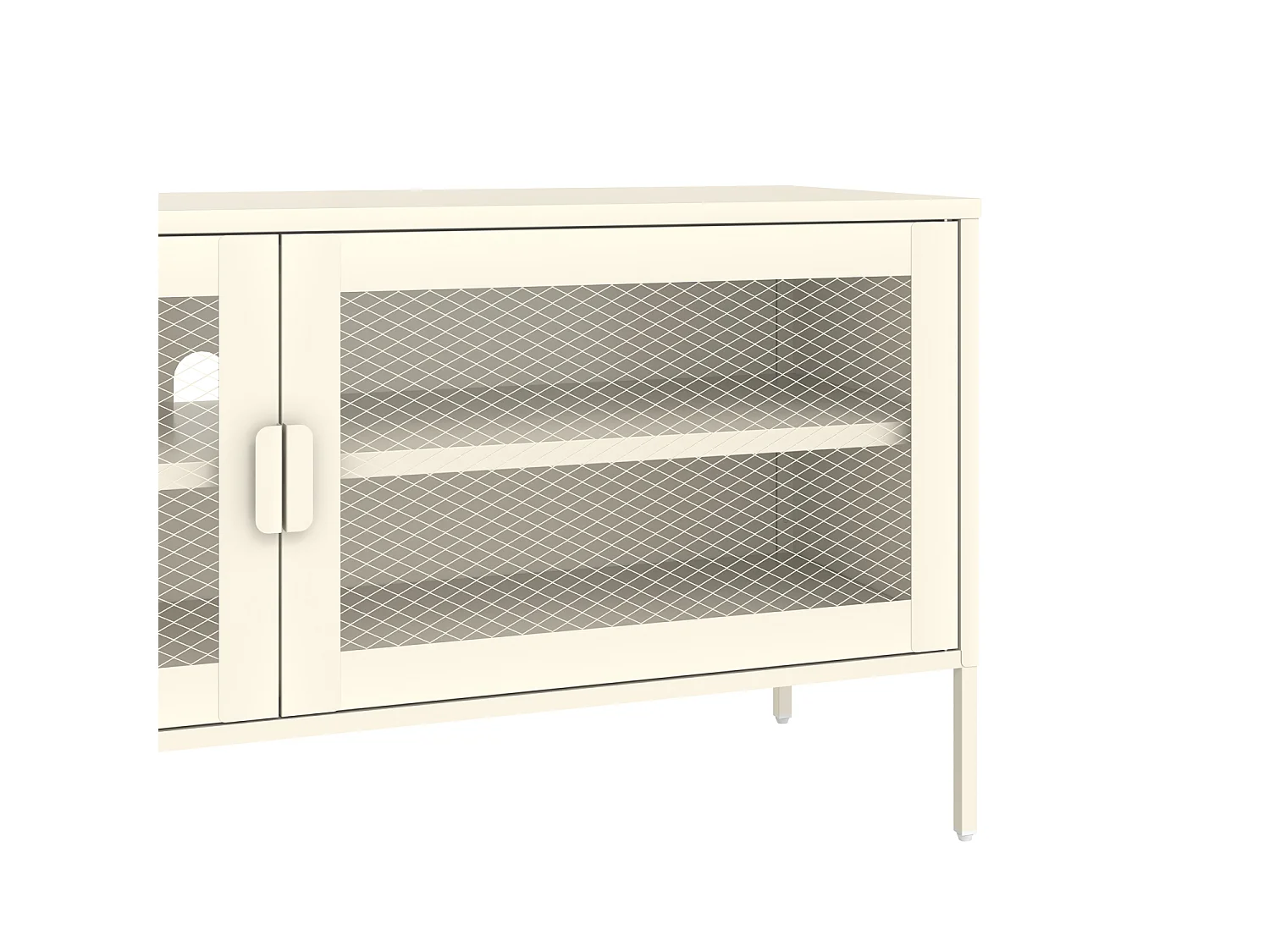 Meuble TV en métal 120cm blanc TOM - HAPPY GARDEN