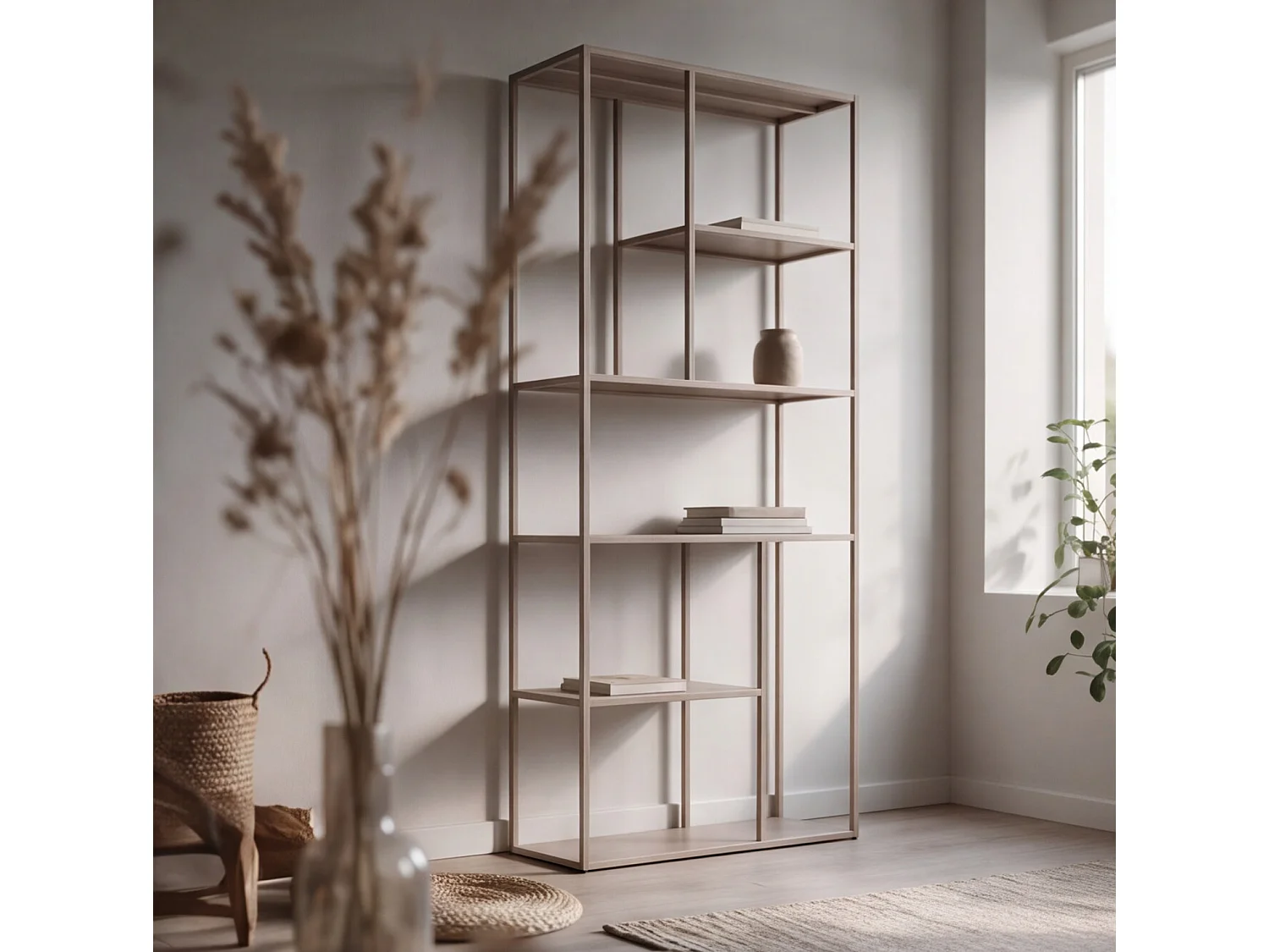Metalen boekenkast 189cm taupe LAUREEN