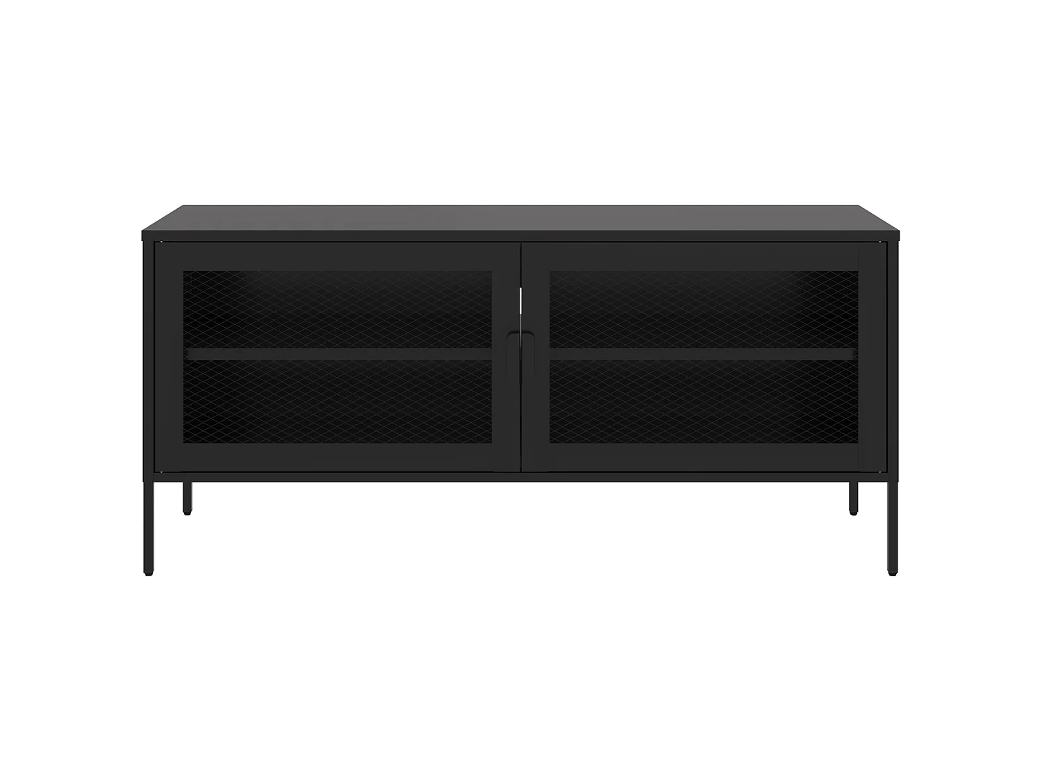 Meuble TV en métal 120cm noir TOM - HAPPY GARDEN