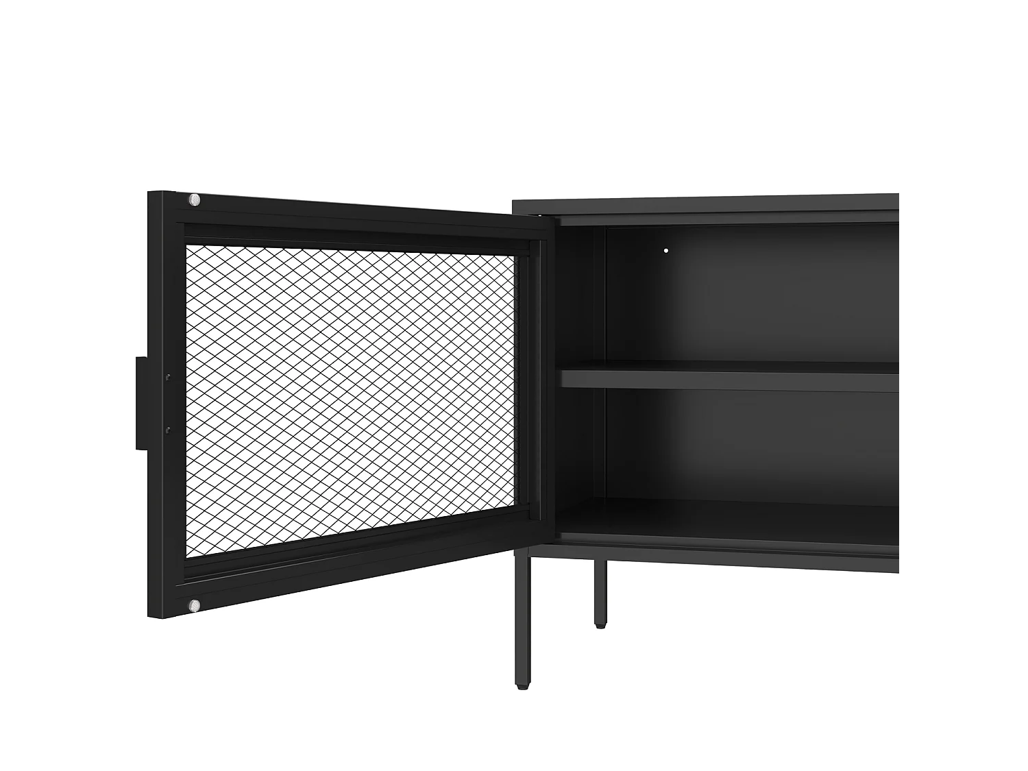 Meuble TV en métal 120cm noir TOM - HAPPY GARDEN