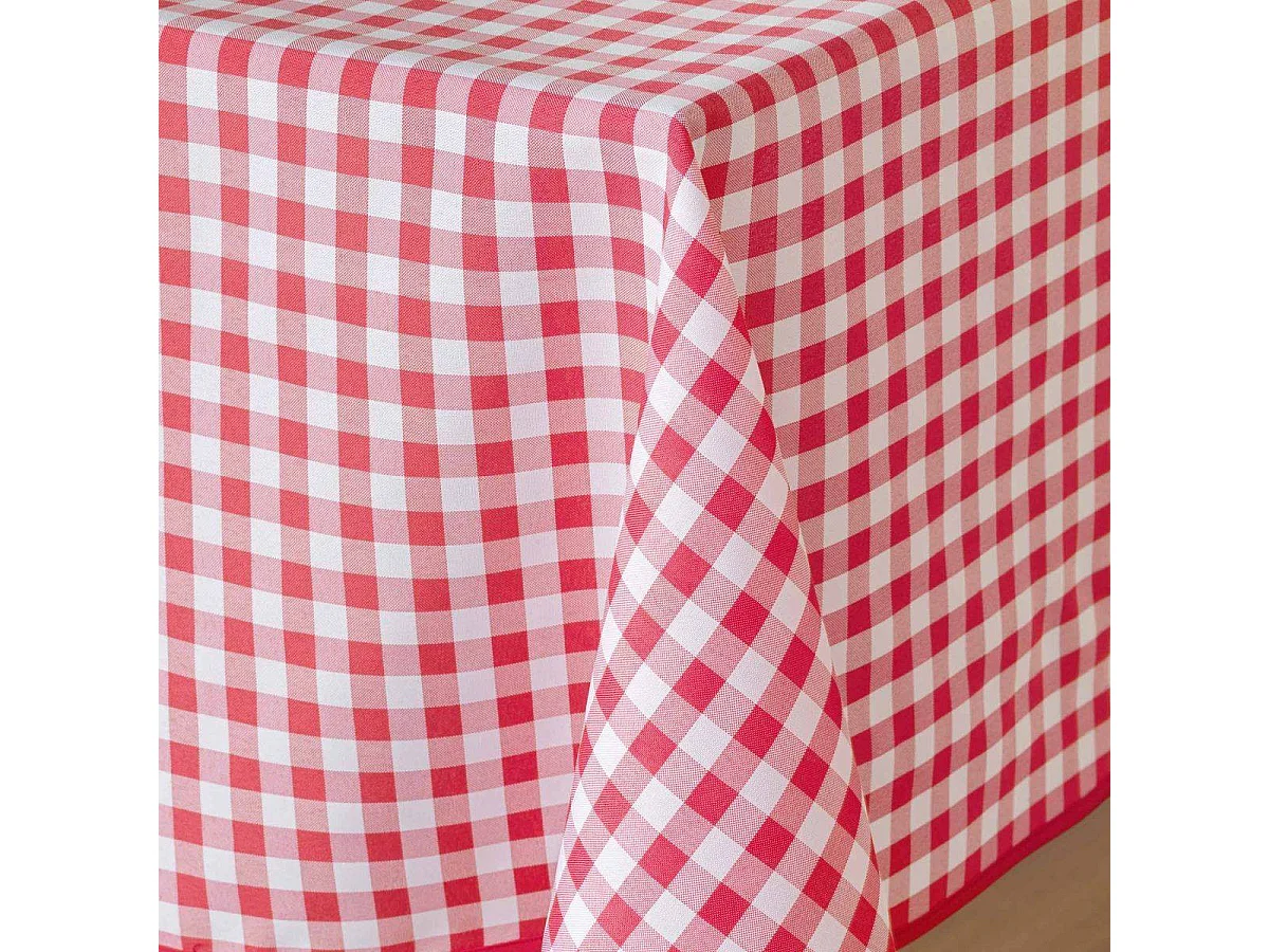 Nappe Antitache Imprimé "Vichy" 150x240cm Rouge