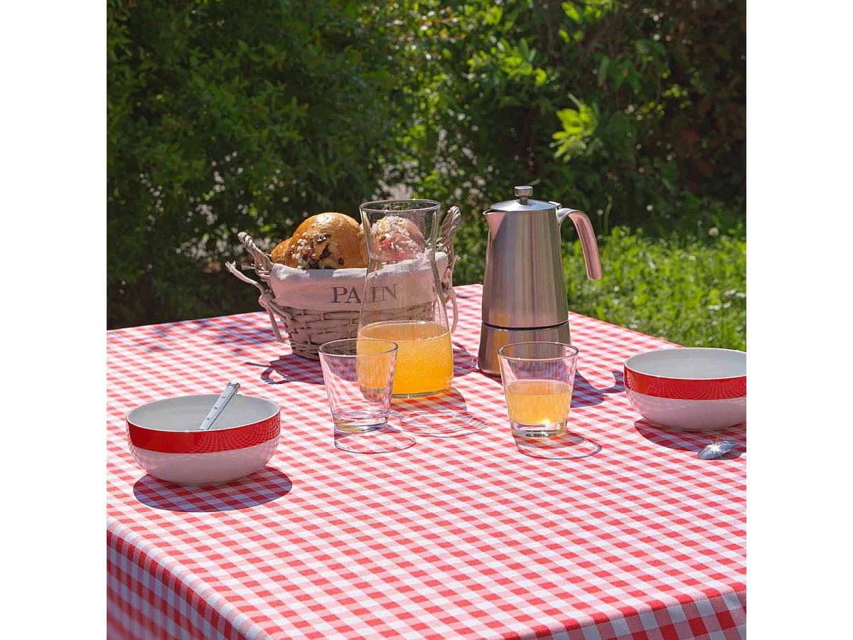 Nappe Antitache Imprimé "Vichy" 150x240cm Rouge