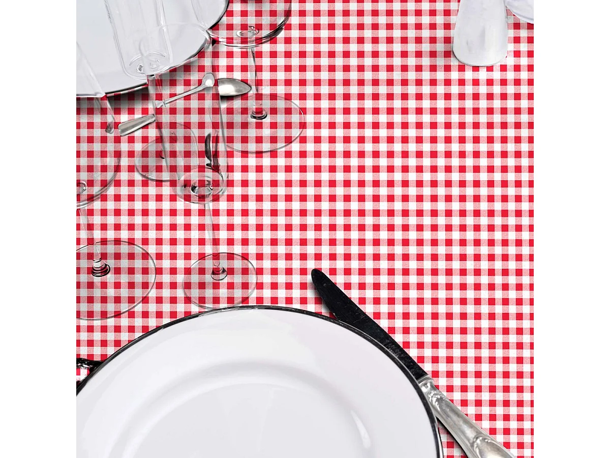 Nappe Ronde "Mini Vichy" 160cm Rouge