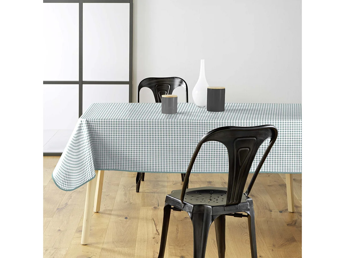 Nappe Imprimé "Miny Vichy" 140x240cm Vert Sauge
