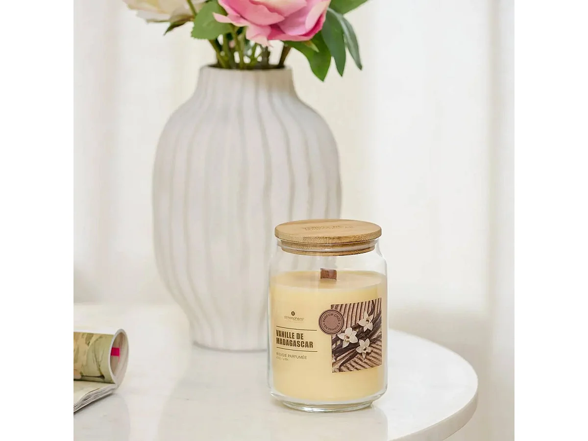 Bougie Parfumée en Verre "Vicky" 435g Vanille de Madagascar