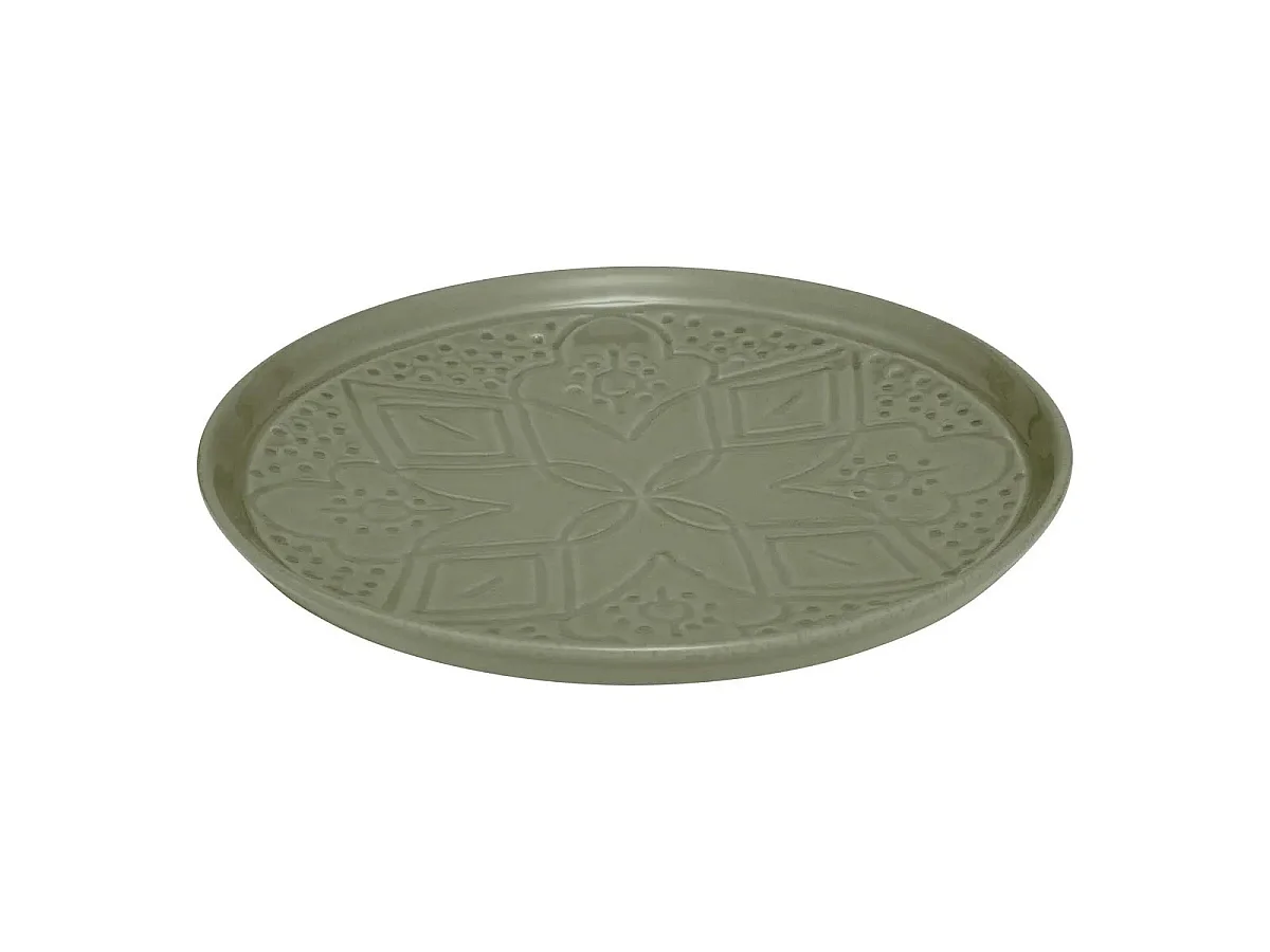Lot de 6 Assiettes à Dessert Faïence "Sienna" 20cm Vert Olive
