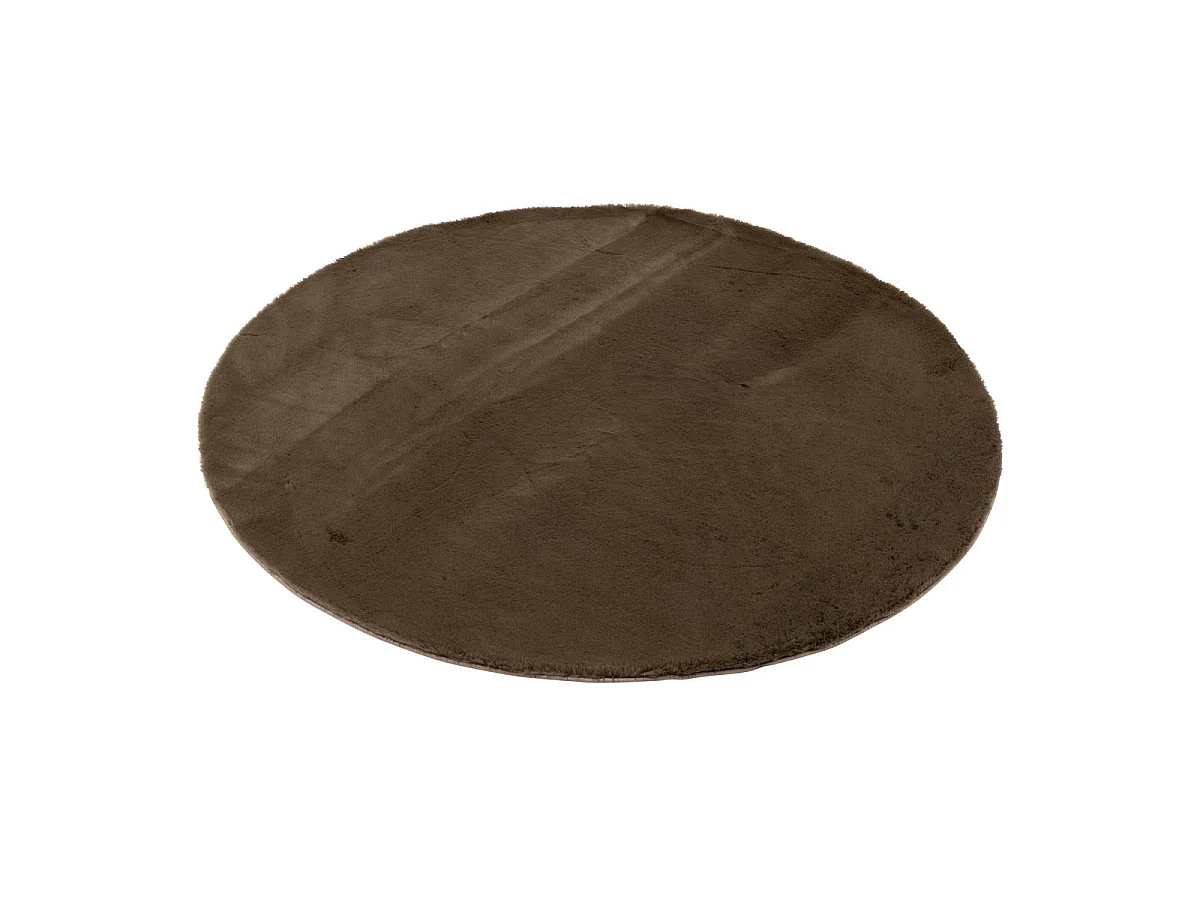 Tapis Rond Uni "Cutie" 150cm Marron Foncé
