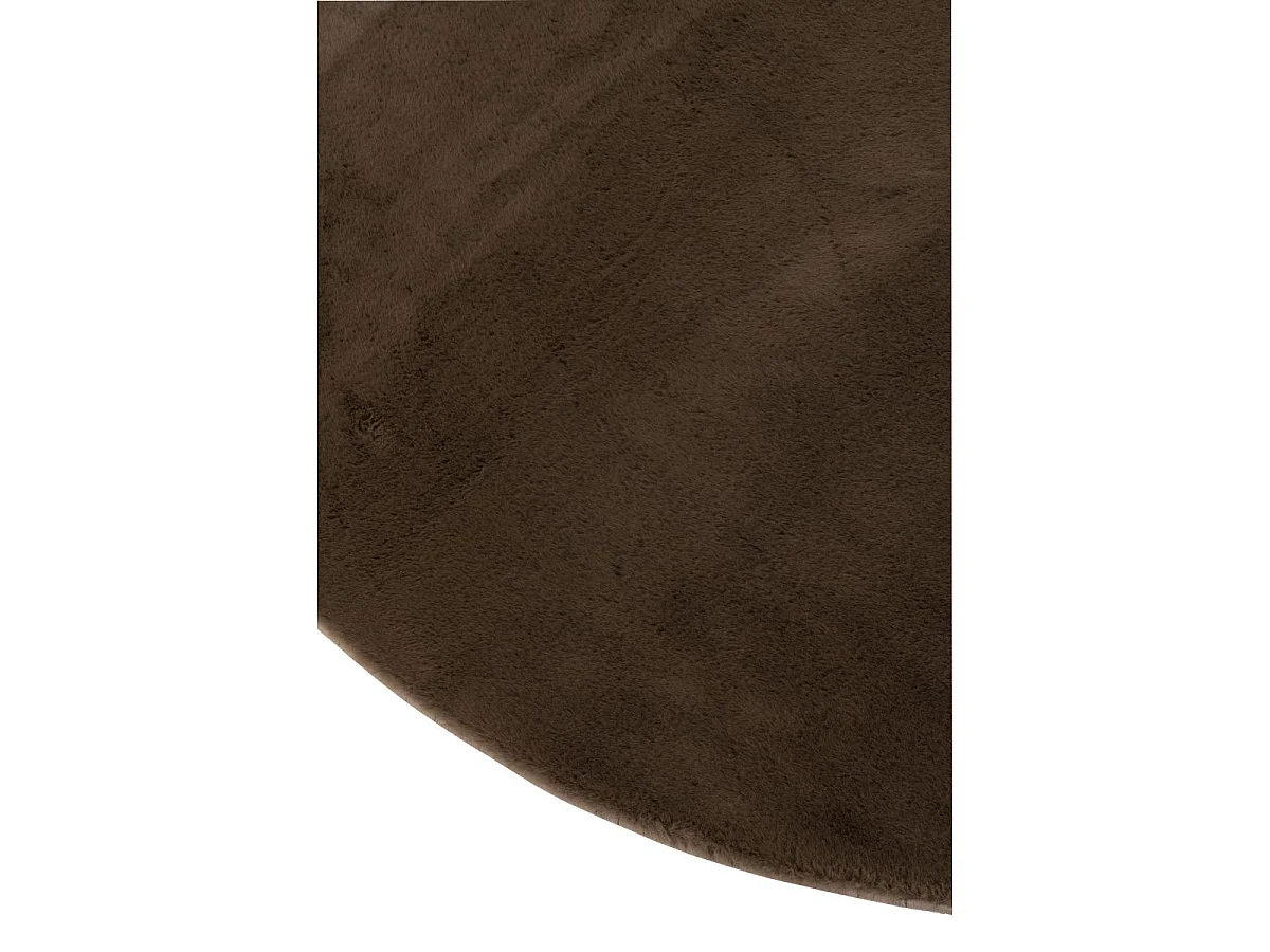 Tapis Rond Uni "Cutie" 150cm Marron Foncé