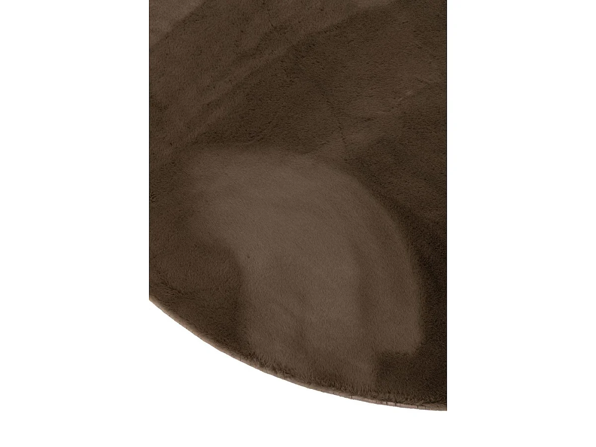 Tapis Rond Uni "Cutie" 150cm Marron Foncé