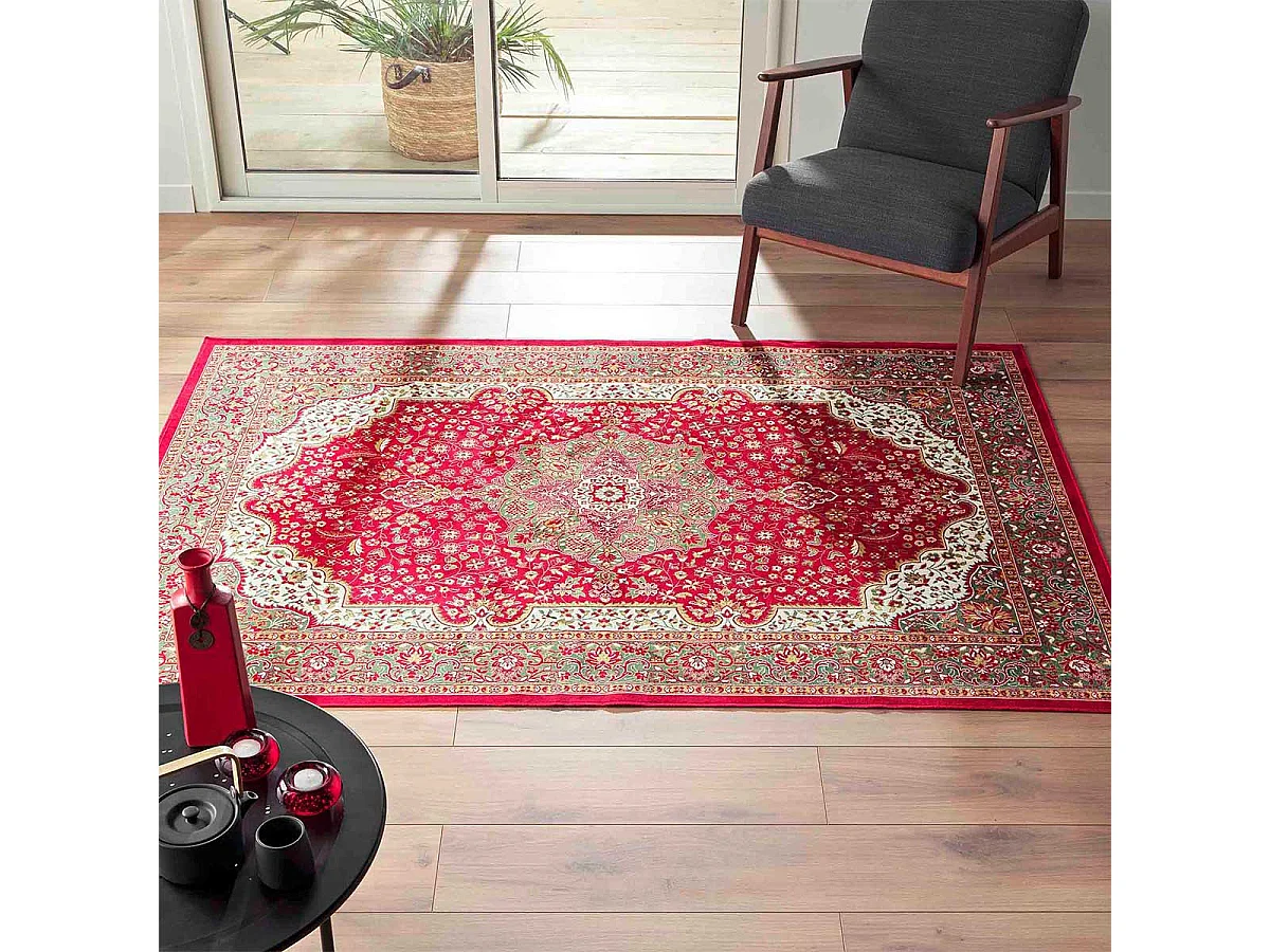 Tapis Déco Tissé "Ispahan" 140x200cm Rouge