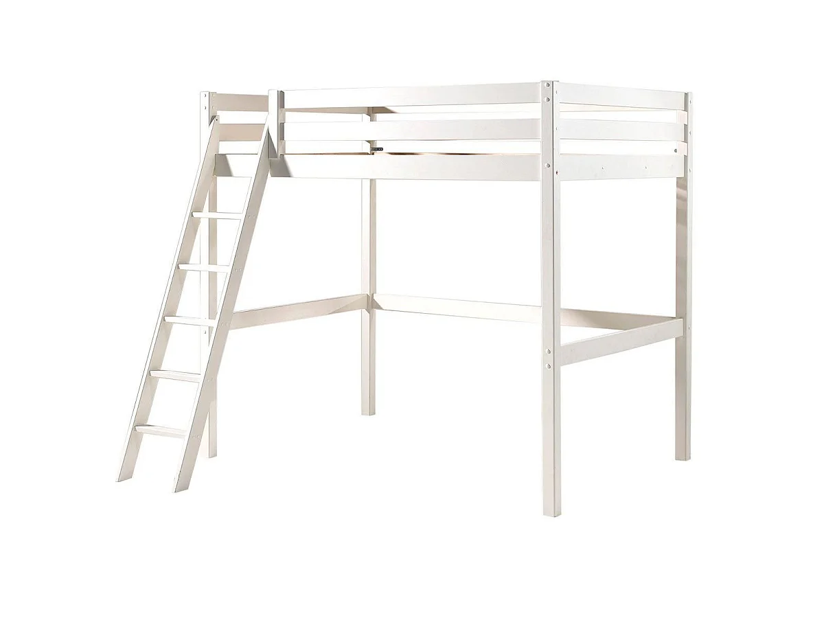 Pack - Lit Mezzanine Enfant & Fauteuil-Lit "Pino" Blanc
