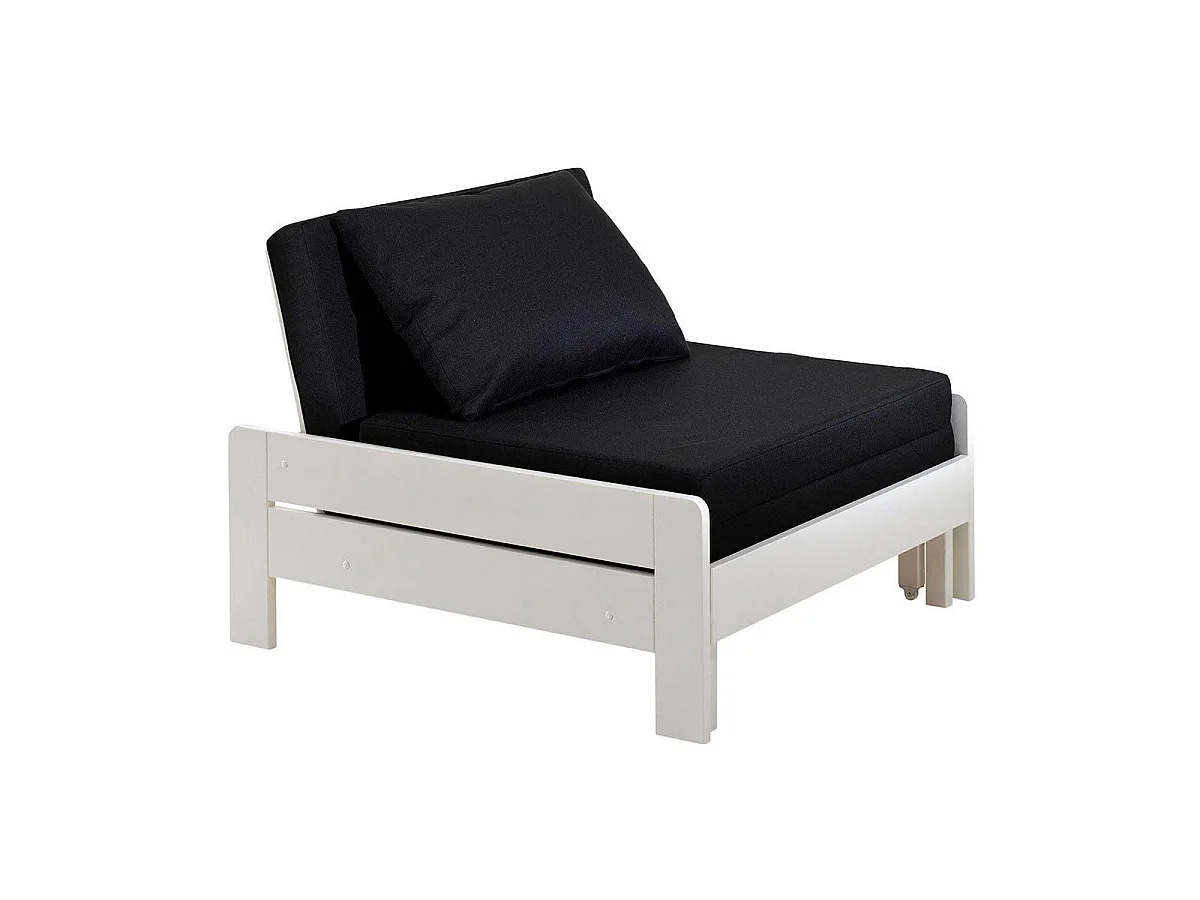 Pack - Lit Mezzanine Enfant & Fauteuil-Lit "Pino" Blanc