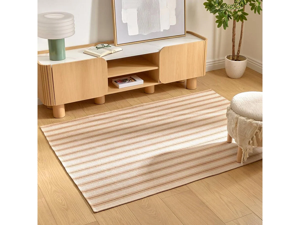 Tapis à Rayures "Groove" 120x170cm Beige
