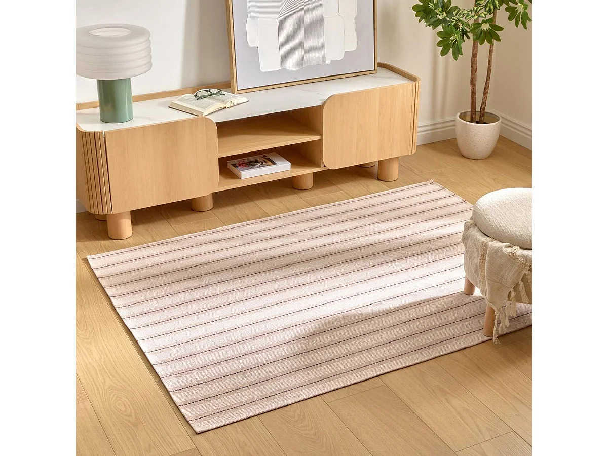 Tapis à Rayures "Groove" 120x170cm Beige & Bleu