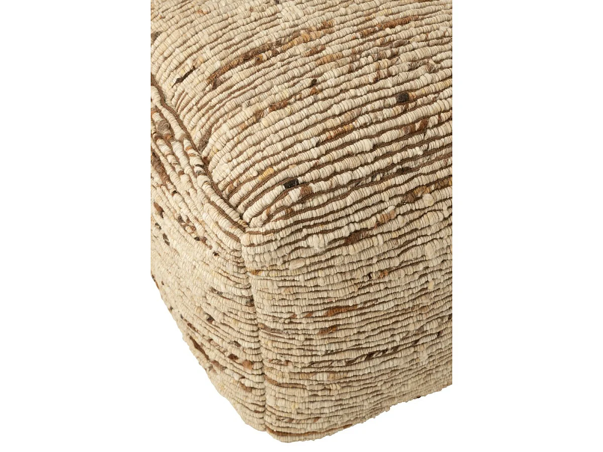 Pouf Tissé en Laine "Wild" 45cm Écru