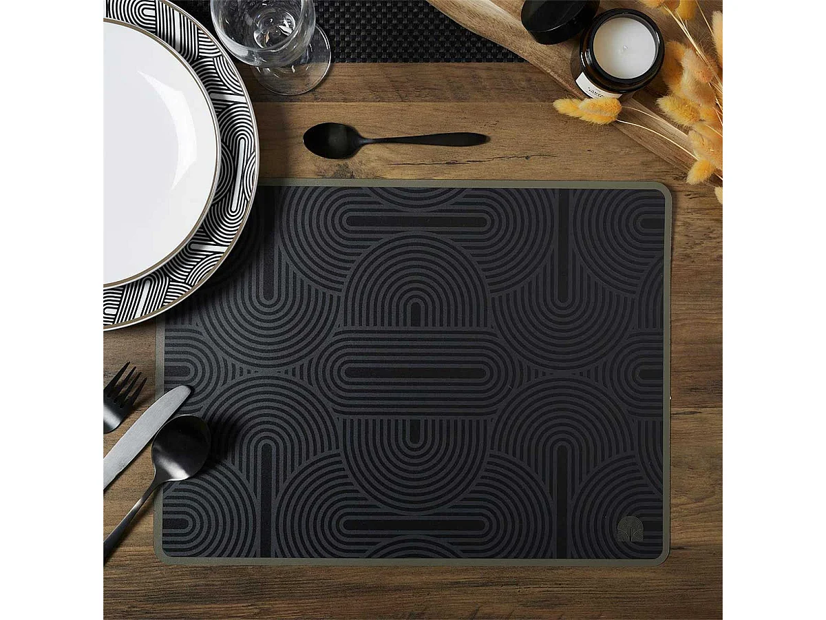 Set de Table Imprimé "Lounge" 30x40cm Noir