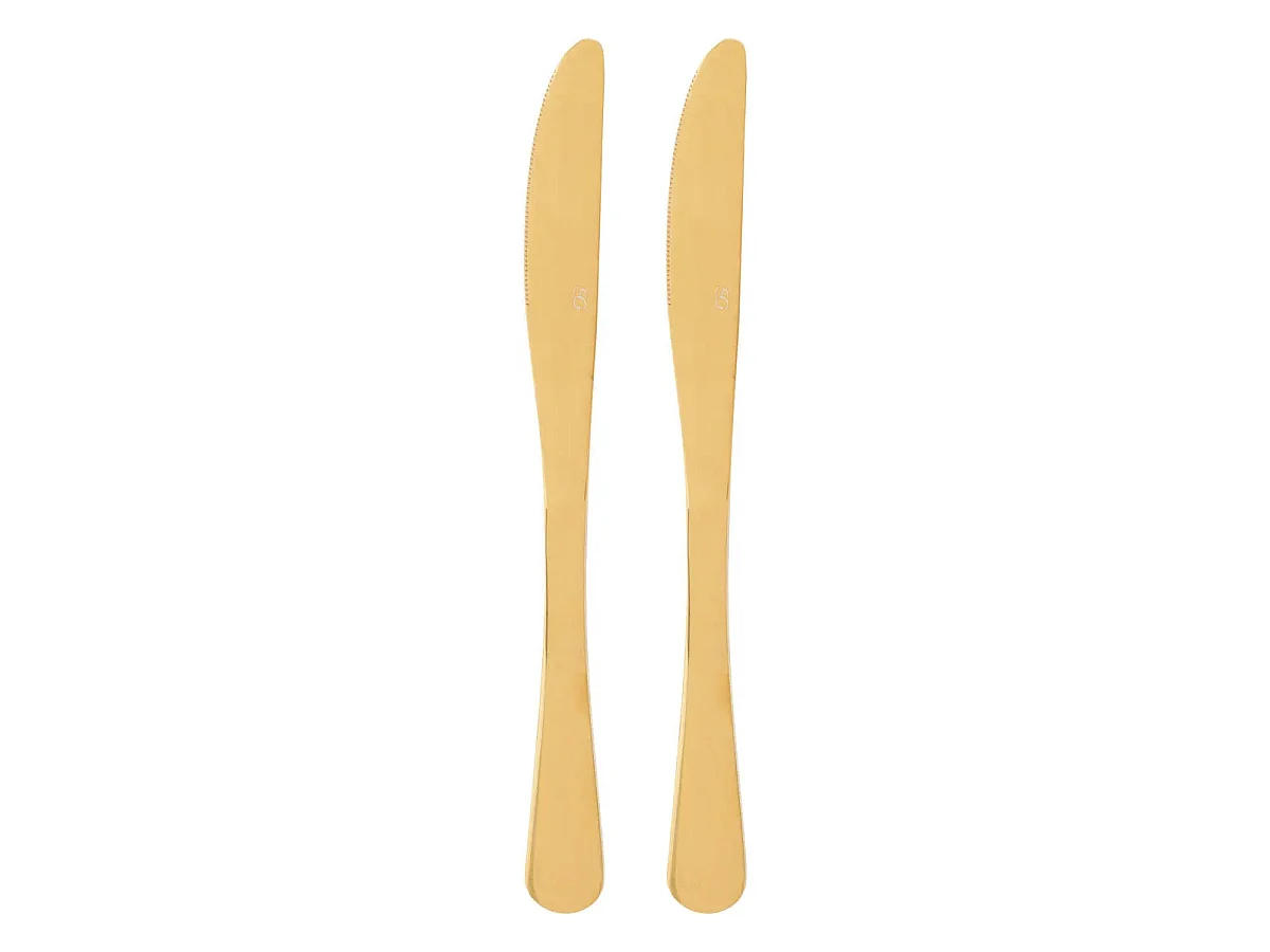Lot de 2 Couteaux en Inox "Gold" 22cm Or