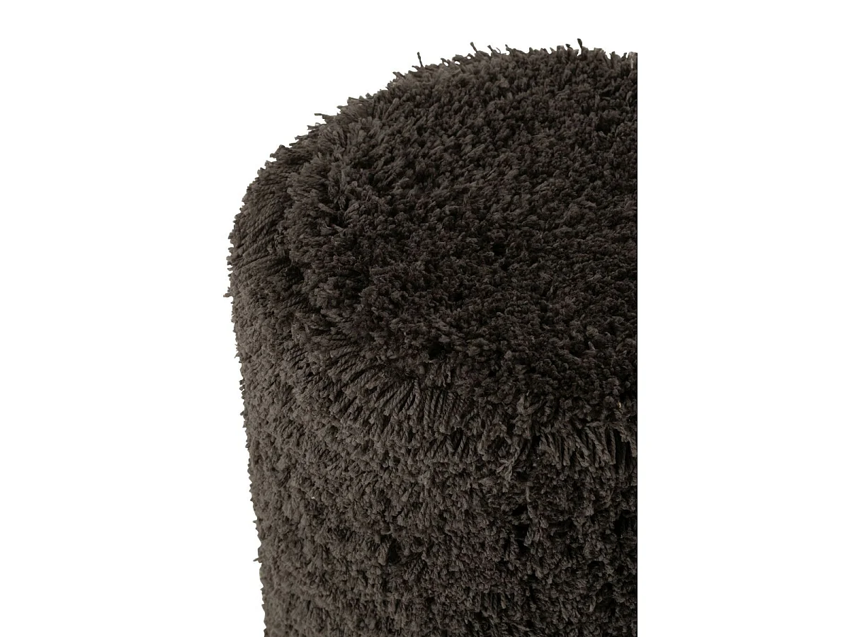 Pouf Cylindrique en Tissu "Doux" 50cm Noir