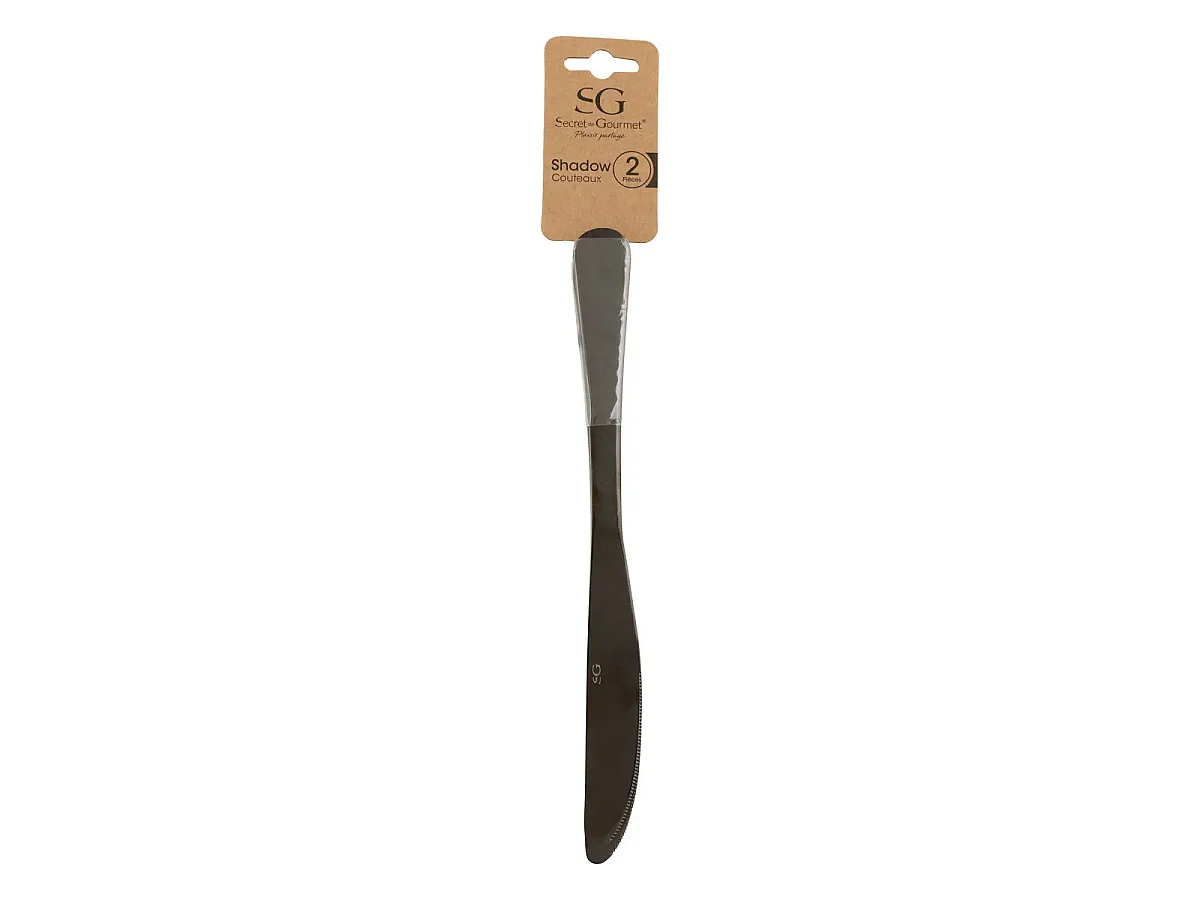 Lot de 2 Couteaux en Inox "Shadow" 22cm Noir