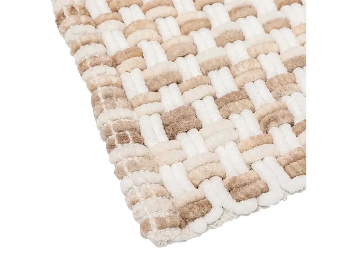 Tapis de Bain Tressé en Coton "Dégradé" 50x75cm Taupe
