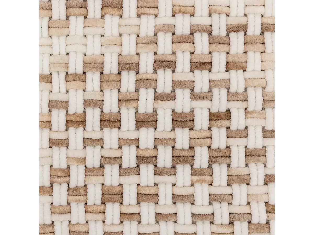 Tapis de Bain Tressé en Coton "Dégradé" 50x75cm Taupe