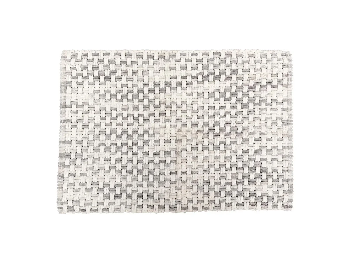 Tapis de Bain Tressé en Coton "Dégradé" 50x75cm Gris