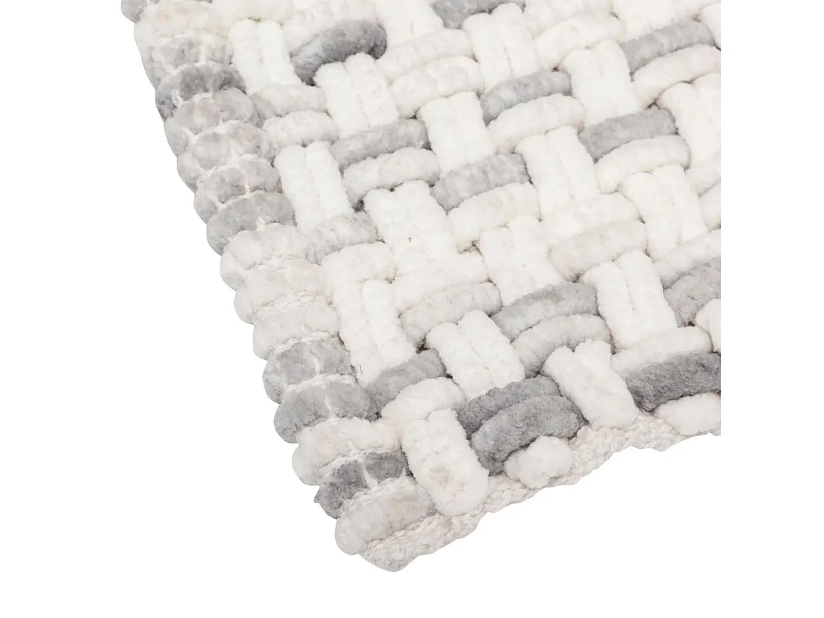 Tapis de Bain Tressé en Coton "Dégradé" 50x75cm Gris