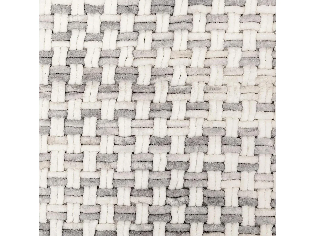 Tapis de Bain Tressé en Coton "Dégradé" 50x75cm Gris