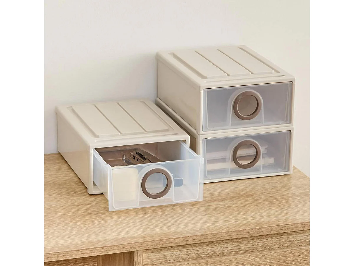 Tiroir Rigide Empilable "Tide'n Stak" 8,5L Beige