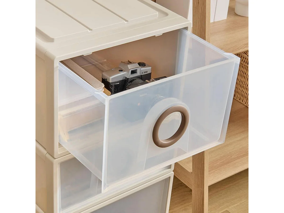 Tiroir Rigide Empilable "Tide'n Stak" 23,5L Beige