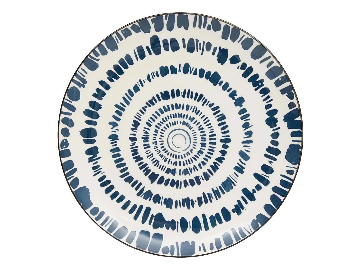 Lot de 6 Assiettes Plates "Umami Rayon" 26cm Bleu