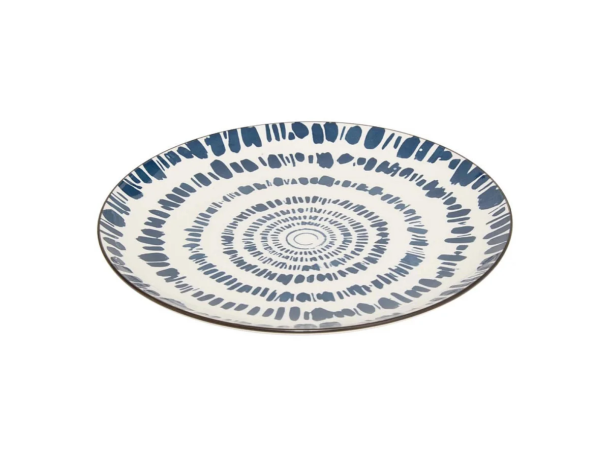 Lot de 6 Assiettes Plates "Umami Rayon" 26cm Bleu