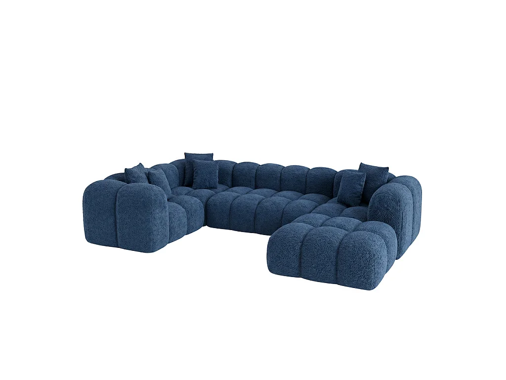 Canapé ALBA - Bleu / U / Non convertible