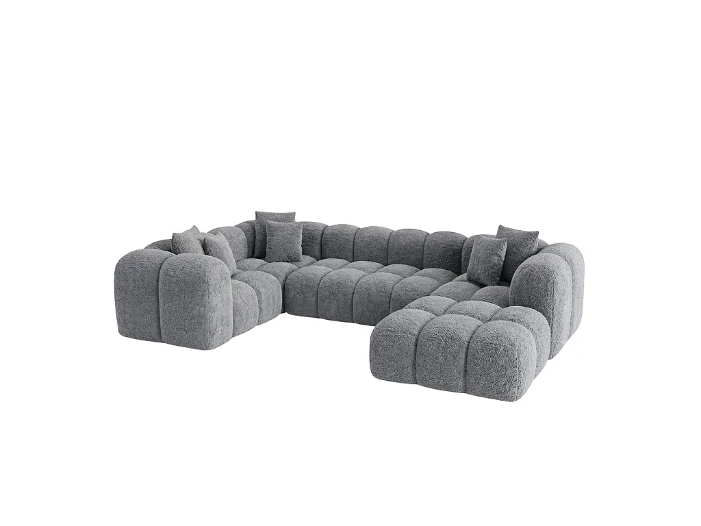 Canapé ALBA - Gris / U / Non convertible