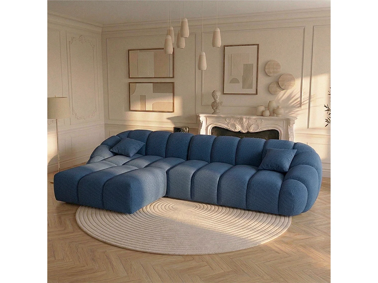 Canapé SERENA - Bleu / L - Droite