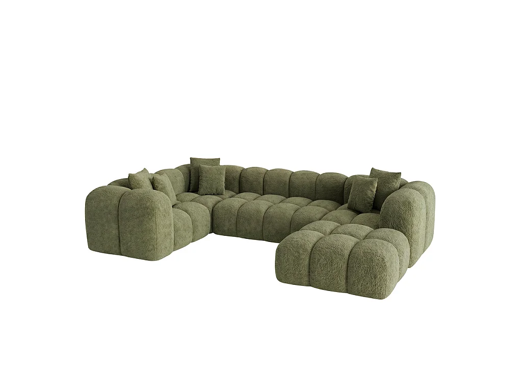 Canapé ALBA - Vert / U / Non convertible