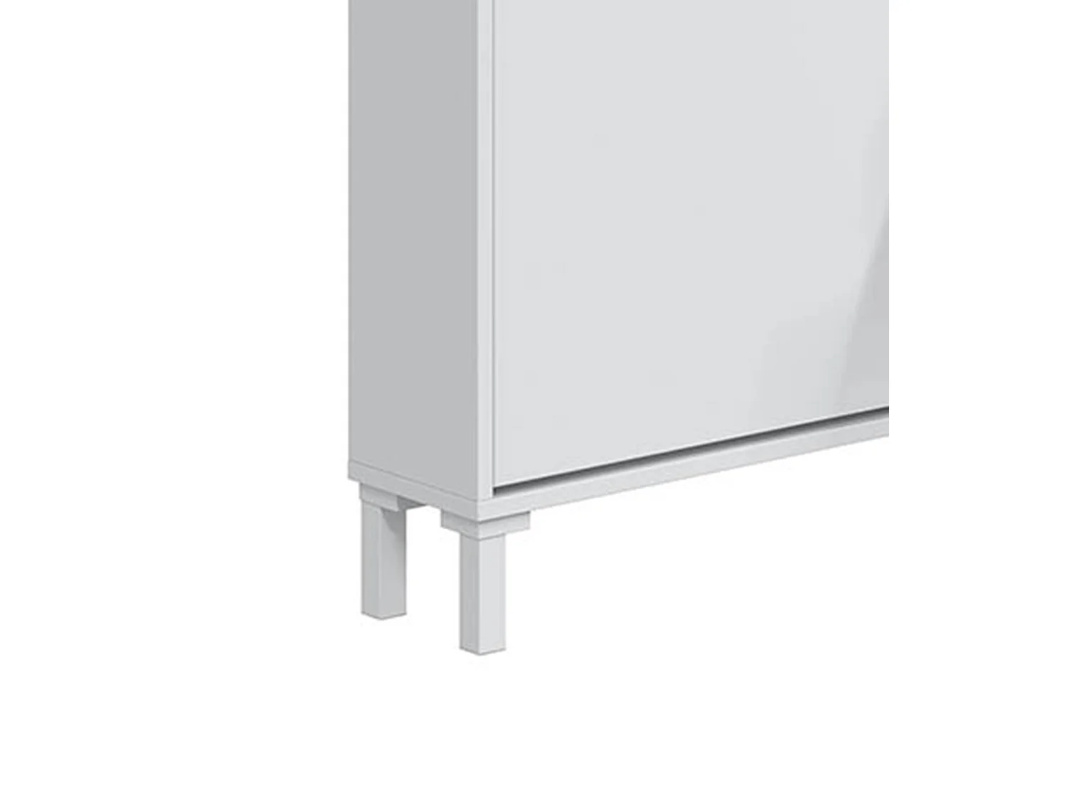 Zapatero de 95x90x17 cm con 4 puertas para 8 pares y diseño compacto en color blanco Aury