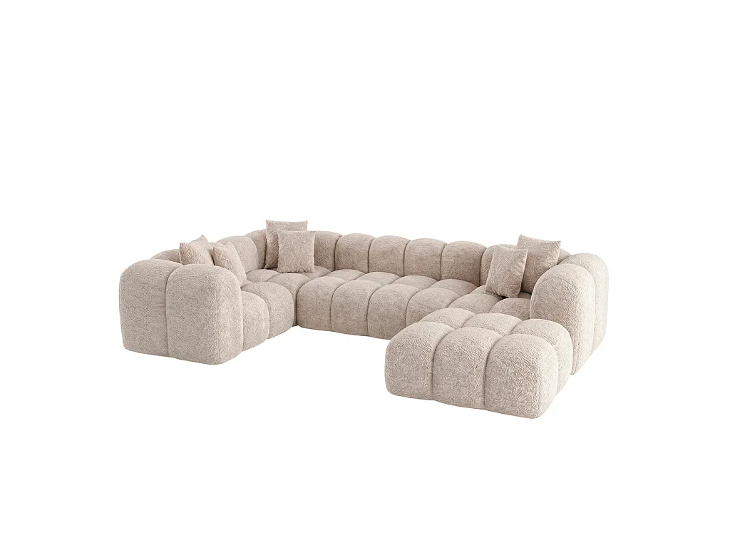 Canapé ALBA - Beige / U / Non convertible