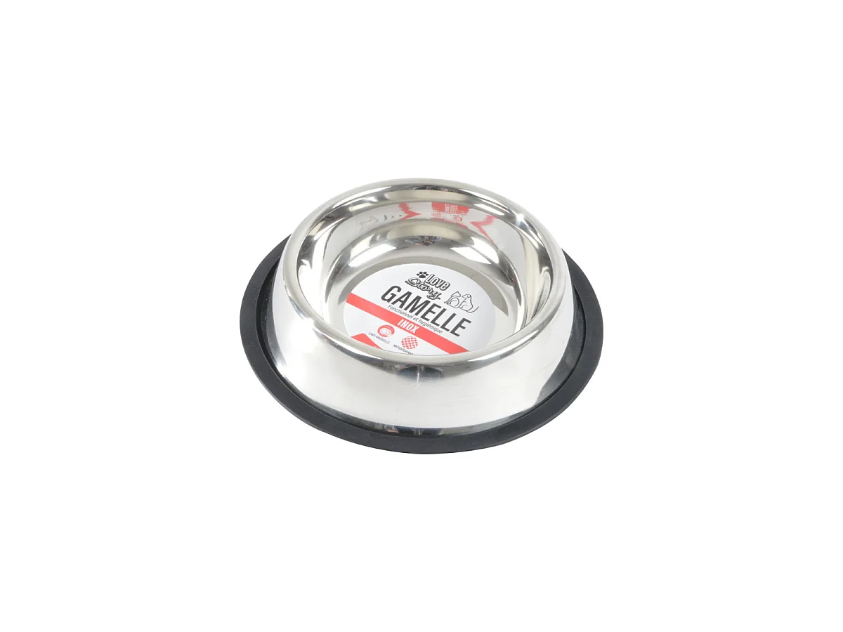 Gamelle Antidérapante Chien & Chat "Inox" 25cm Argent