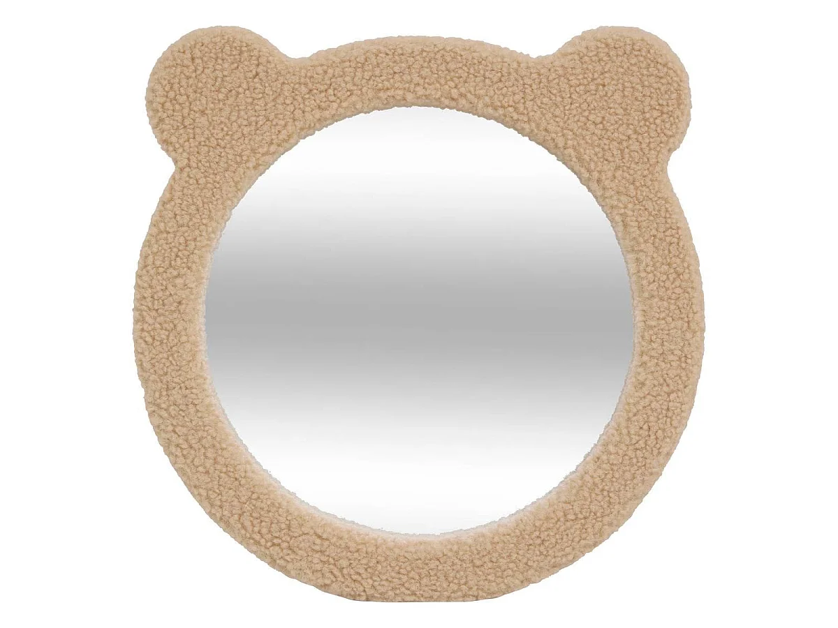 Miroir Mural Bouclette Ourson "Beary" 33cm Marron