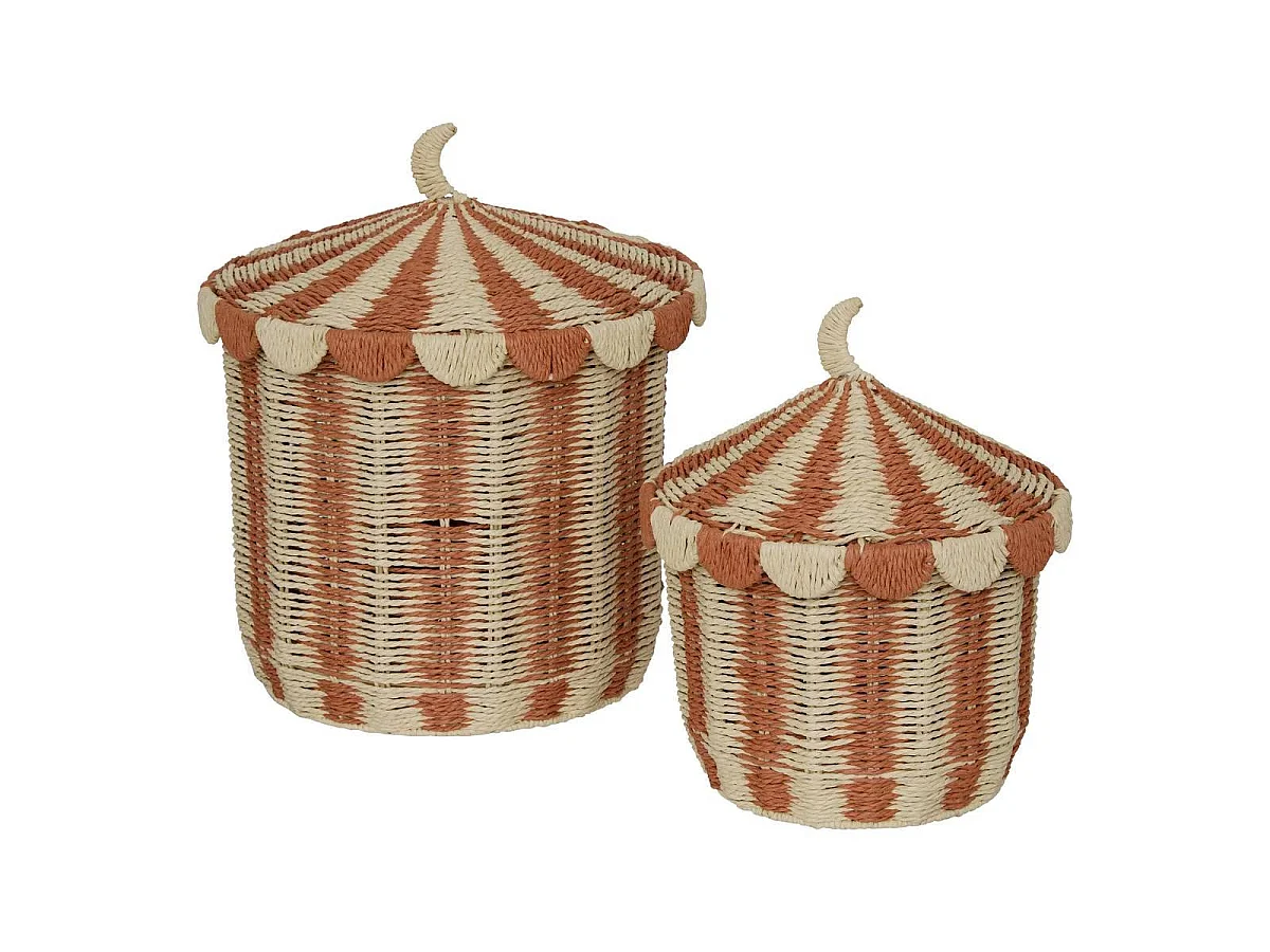 Lot de 2 Paniers de Rangement "Bella" 42cm Multicolore