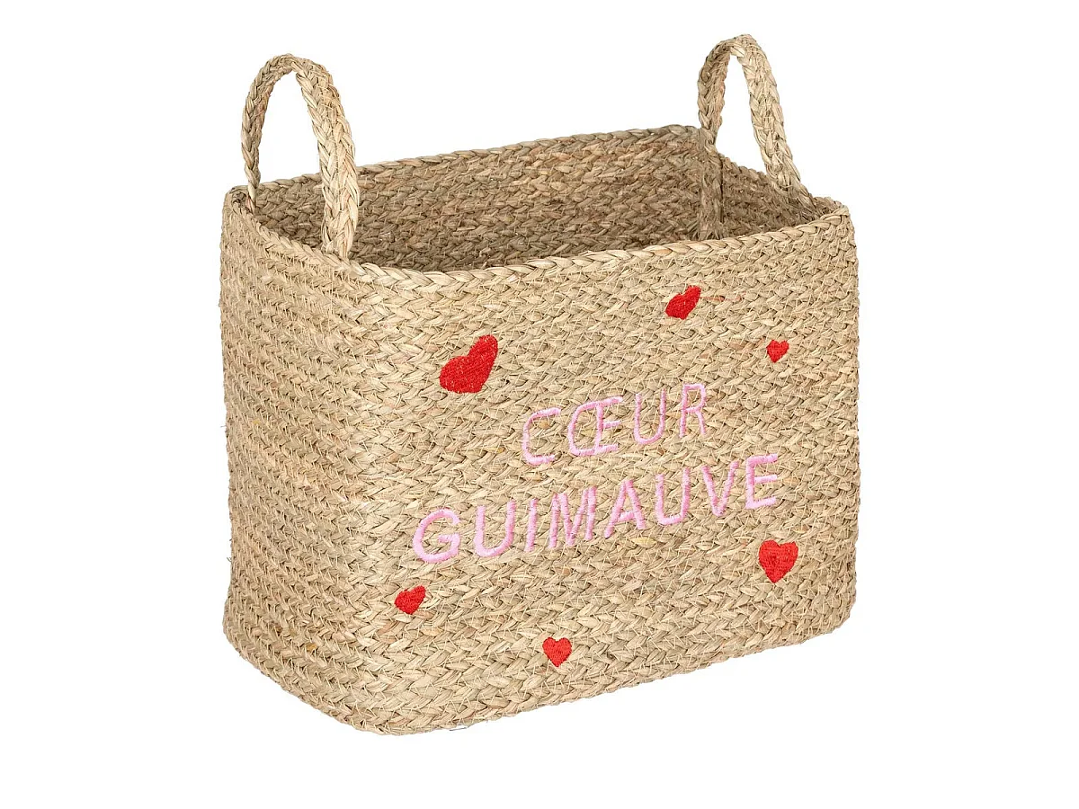 Lot de 3 Paniers Déco "Amour" 38cm Naturel