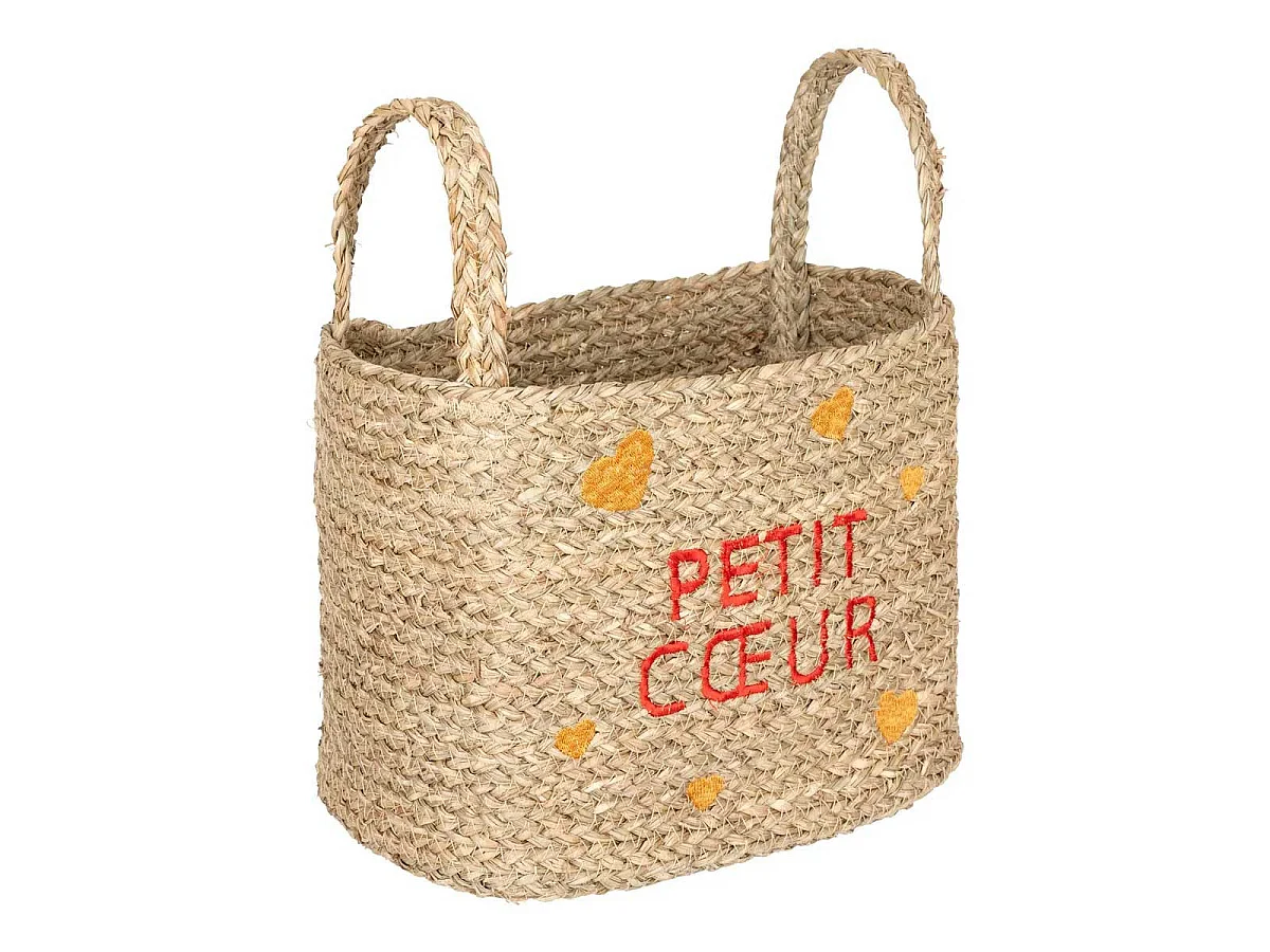 Lot de 3 Paniers Déco "Amour" 38cm Naturel