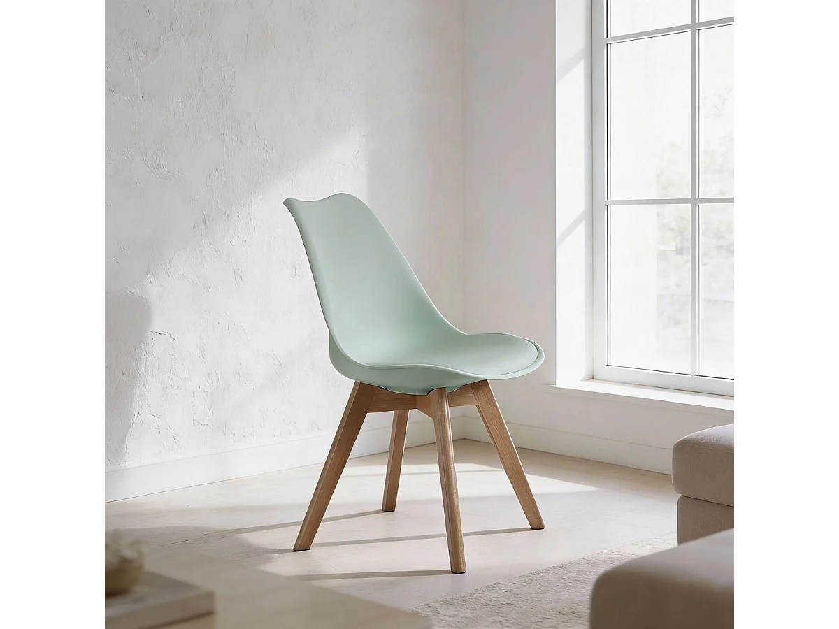 Pack de 4 sillas Bistro respaldo curvado turquesa 84x48x54 cm Adec