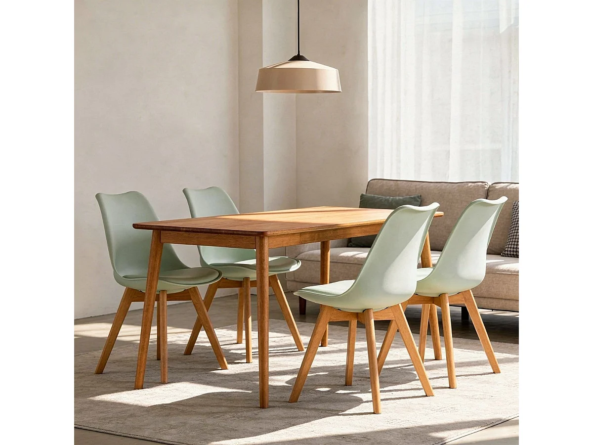 Pack de 4 sillas Bistro respaldo curvado turquesa 84x48x54 cm Adec