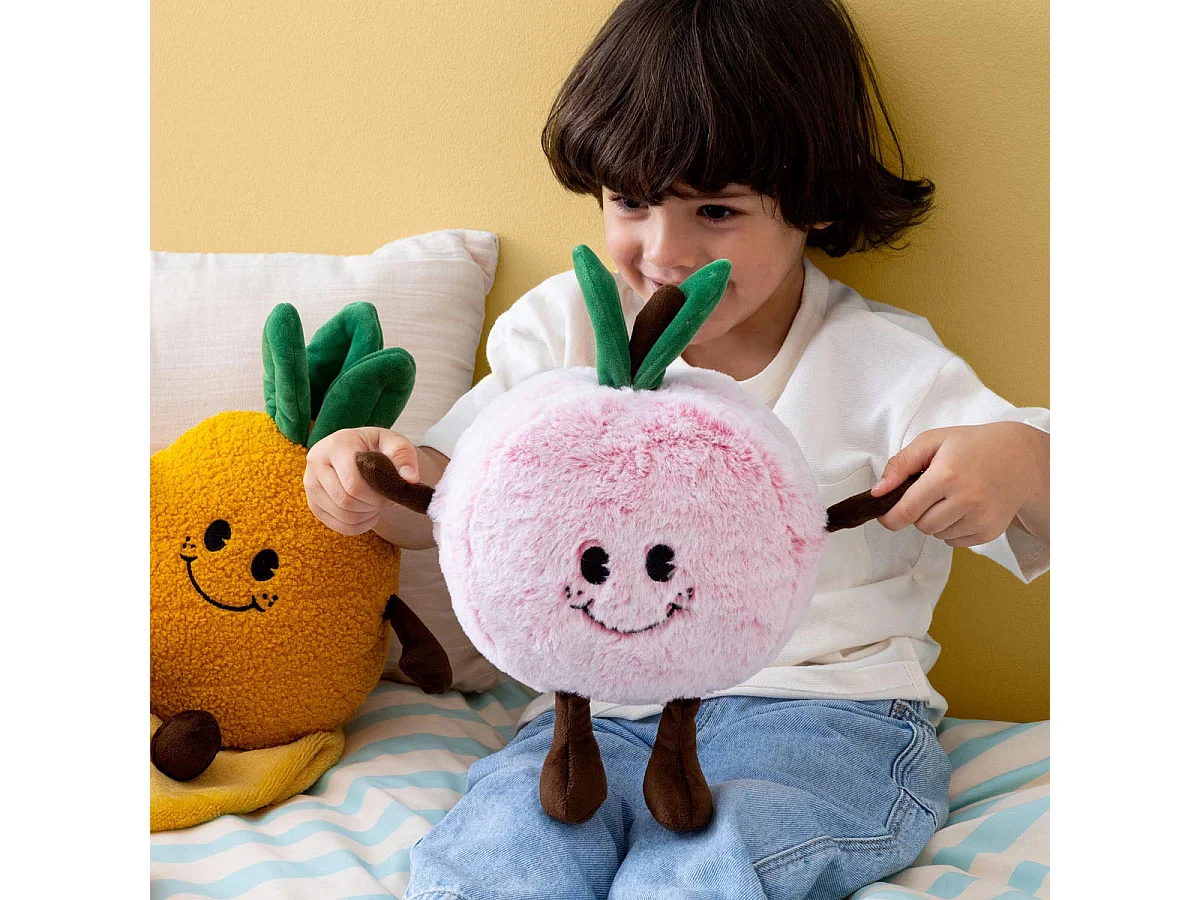 Peluche Enfant Pêche "Peachy" 20cm Rose