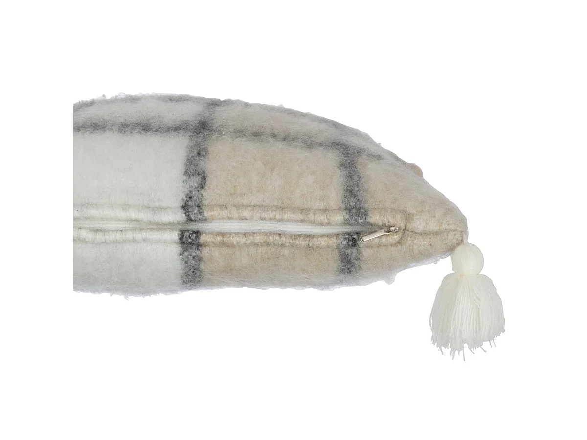 Coussin Déco à Carreaux "Jess" 45x45cm Beige